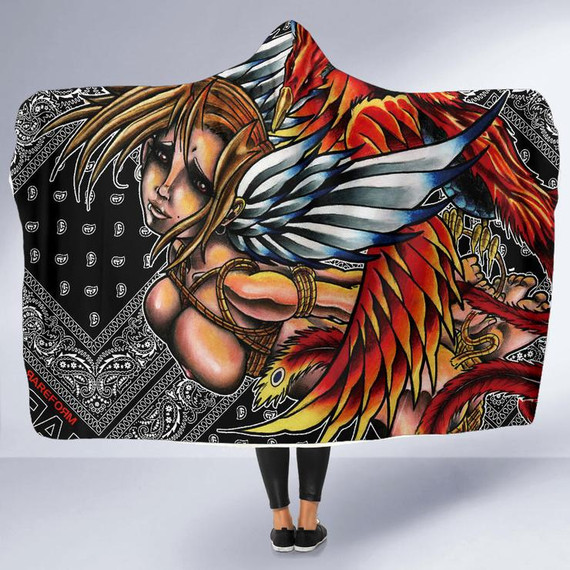 Phoenix girl hoodie blanket