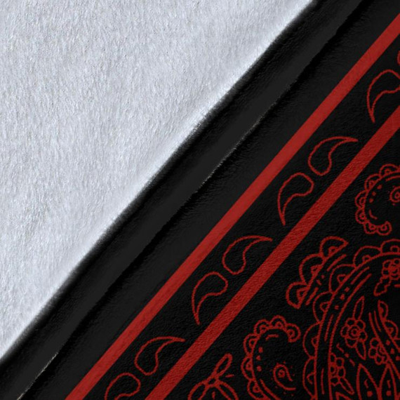 Ultra Plush Black and Red Fleece Bandana Blanket