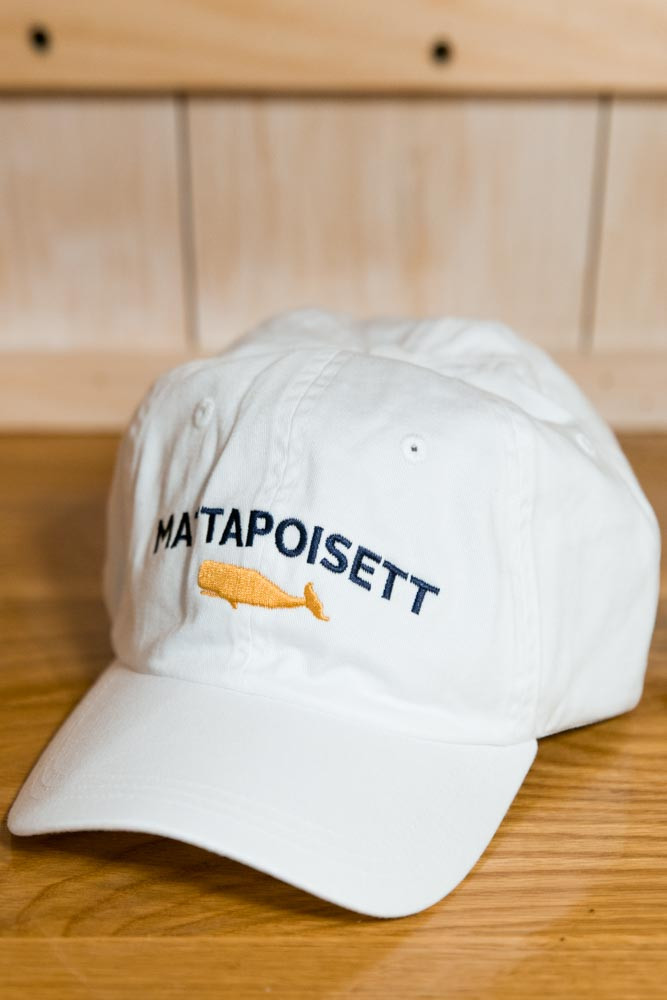 Mattapoisett & Whale Logo Baseball Hat - White