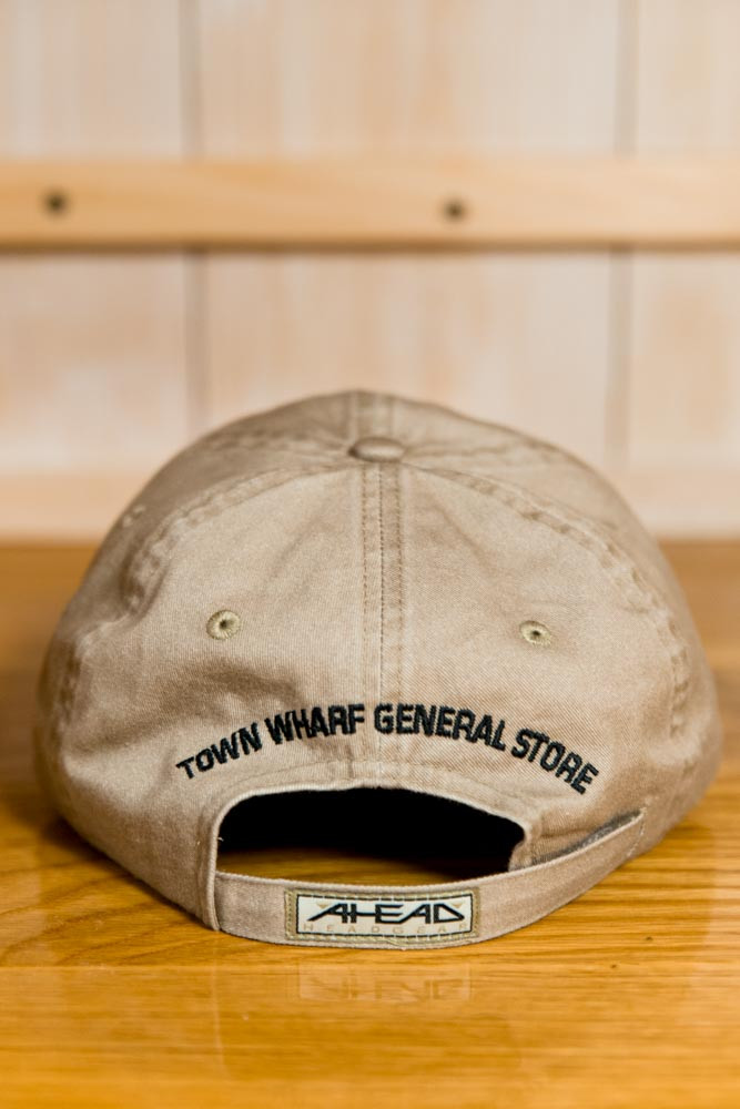 TWGS  Embroidered Whale-On-The-Bike Logo Baseball Hat - Khaki