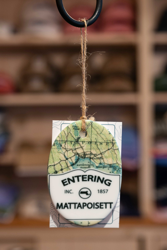 Mattapoisett Christmas Ornament - Entering Mattapoisett Sign