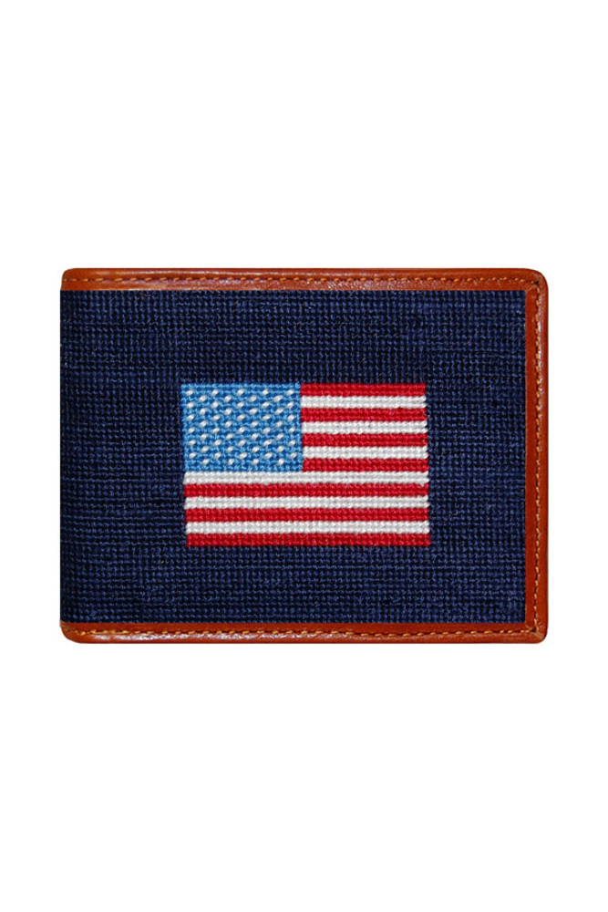 Smathers & Branson - American Flag Needlepoint Bi-Fold Wallet