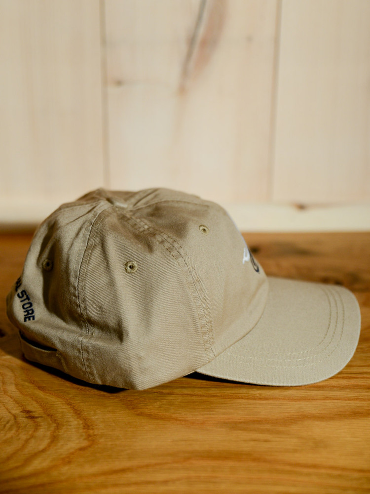 TWGS Embroidered Whale-on-the-bike Logo Baseball Hat - Bone Khaki