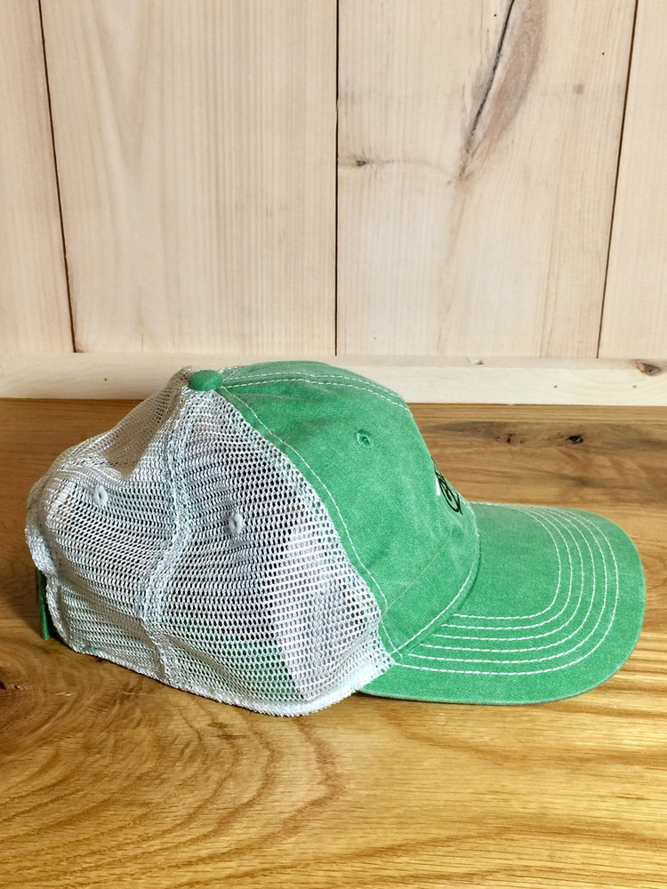 TWGS Embroidered Whale-on-the-bike Logo Baseball Hat - Mesh - Green