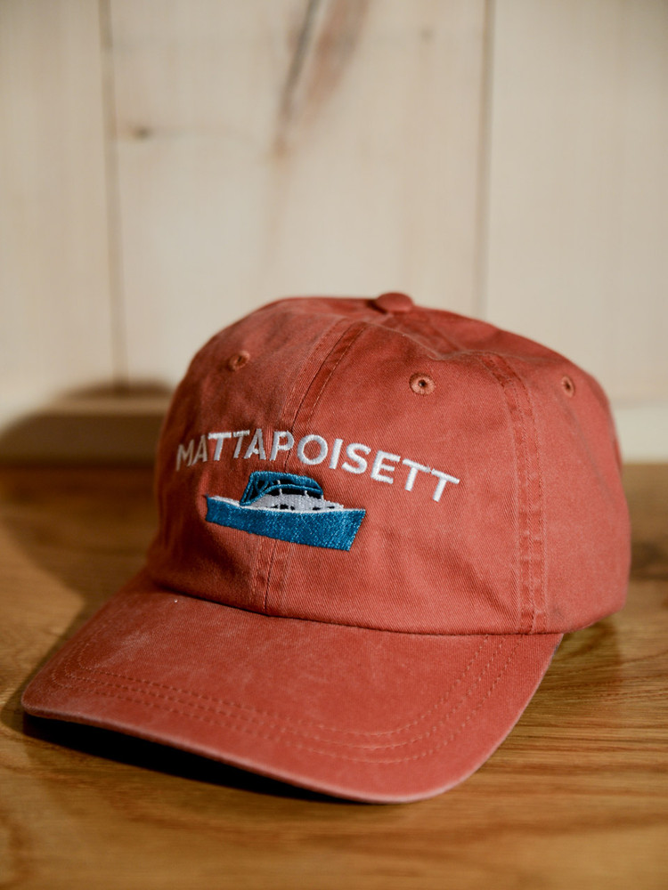 The Mattapoisett Brownell boat baseball cap in Nantucket red