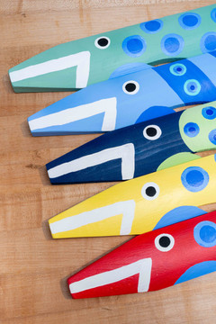 Polka Dot Driftwood Fish Stick Sign