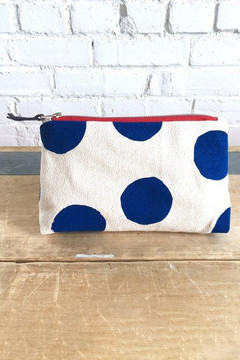 Erin Flett - Navy Big Dot Makeup Zipper Bag