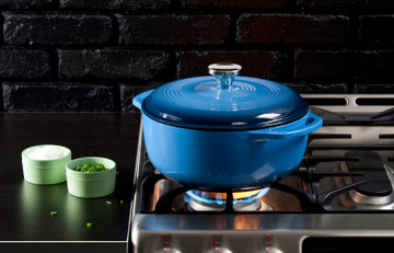 Lodge - 6 Quart Blue Enameled Cast Iron Dutch Oven
