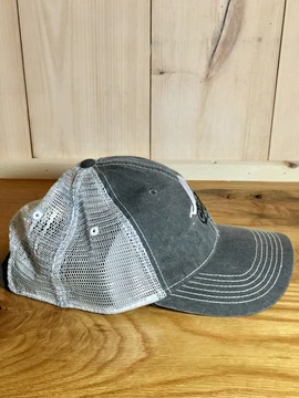 TWGS Embroidered Whale-on-the-bike Logo Baseball Hat - Mesh - Grey