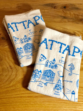 Mattapoisett Map Floursack Tea Towel - Boston Blue