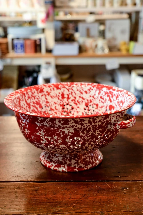 Enamelware Colander (Red)