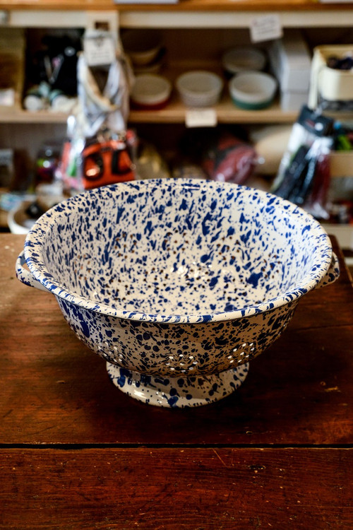 Enamelware Colander (Blue)