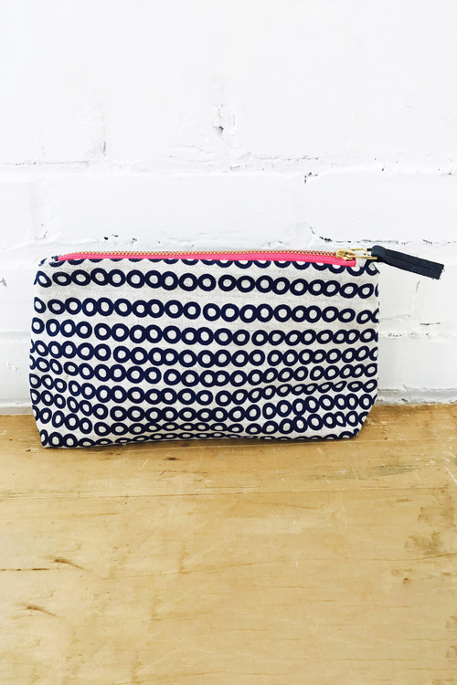 Erin Flett - Navy Deco Makeup Zipper Bag
