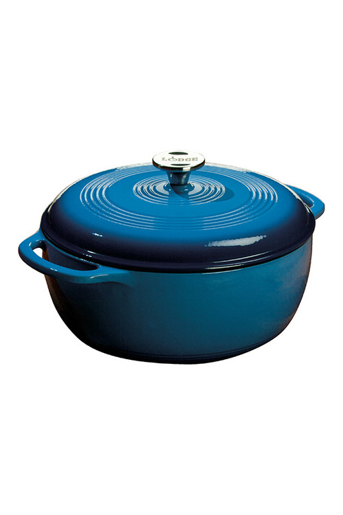 Lodge - 6 Quart Blue Enameled Cast Iron Dutch Oven