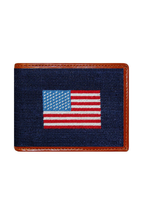 Smathers & Branson - American Flag Needlepoint Bi-Fold Wallet
