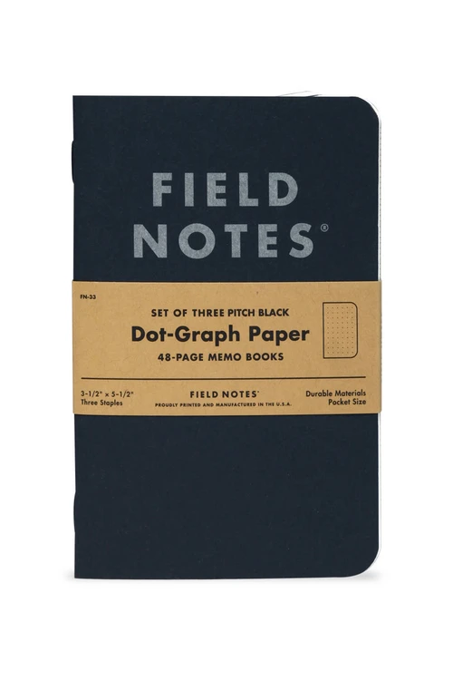 Field Notes - Pitch Black Memo Set of 3 Notebooks