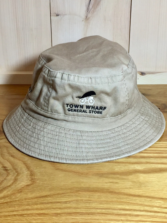 TWGS Embroidered Whale-on-the-bike Logo Bucket Hat - Khaki