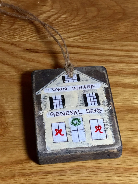 Town Wharf General Store Reclaimed Wood Christmas Ornament