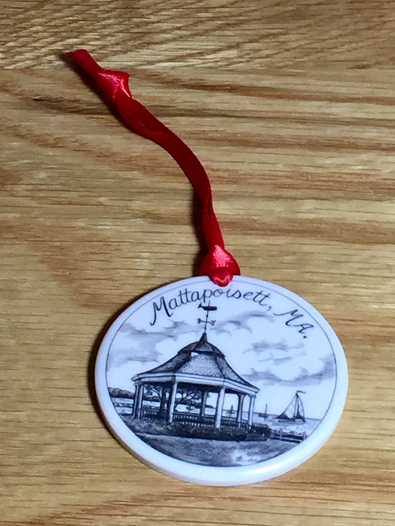 Mattapoisett Christmas Ornament - Shipyard Park Gazebo