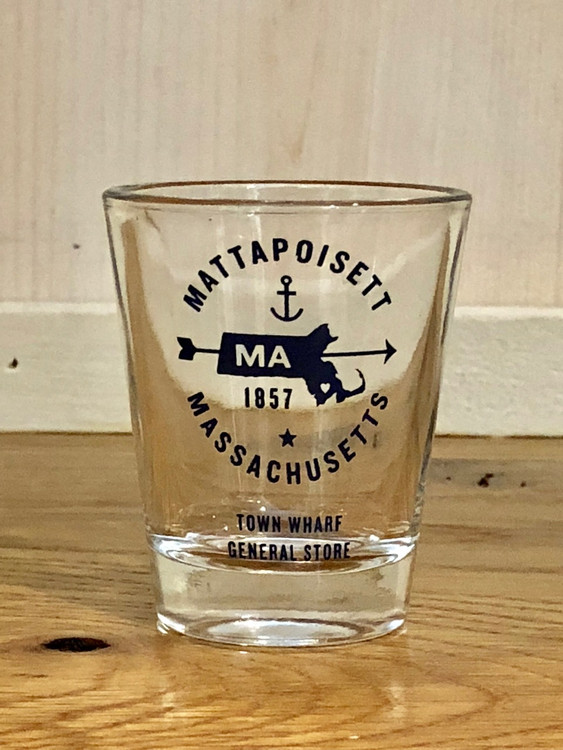 Mattapoisett Shot Glass - MA State Map Design