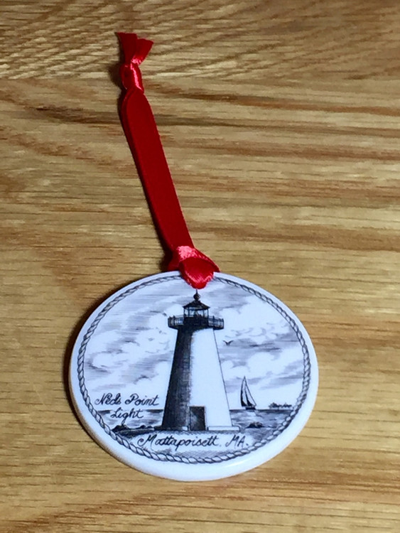 Mattapoisett Christmas Ornament - Ned's Point Lighthouse