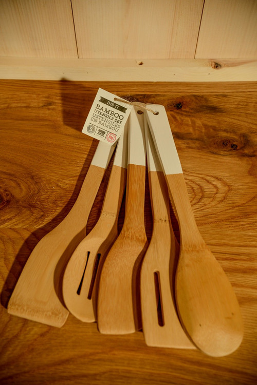 NOW DESIGNS - Bamboo Utensils Set (White)
