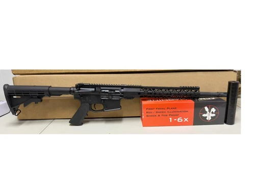 ACME - MINIMALIST AM-15 KIT -5.56 Rifle in Black I  16' Barrel  WITH Anvil 5.56 Silencer & TR-MOA 1-6 Scope ( 25-215KIT)