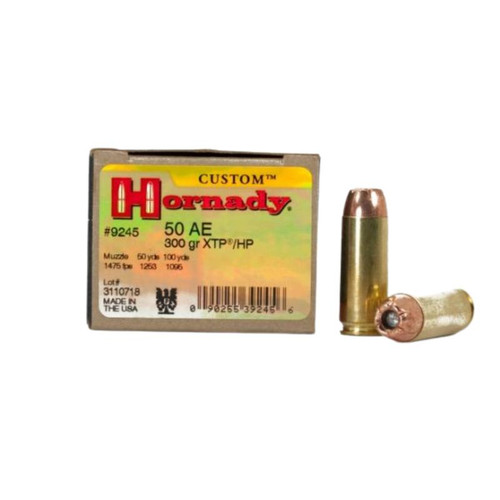 HORNADY .50 AE 300GR XTP CUSTOM PISTOL AMMUNITION 20RDS  9245