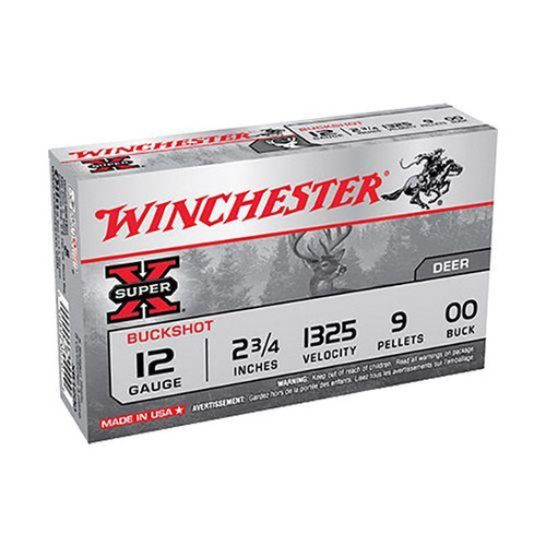 WINCHESTER 12GA 2.75 9 PELLET 00 BUCK SHOTSHELL AMMUNITION 5RDS  XB1200