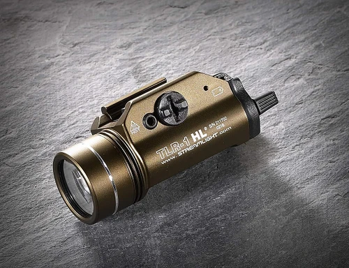 STREAMLIGHT TLR1 HL 1000LUMEN WEAPON LIGHT WITH RAIL LOCATING KEYSFLAT DARK EARTH BROWN