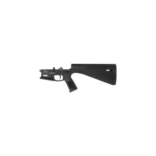 KE Arms KP15 Polymer Complete AR15 Lower Receiver  Black  MilSpec Parts Kit  Integral Buttstock & Pistol Grip