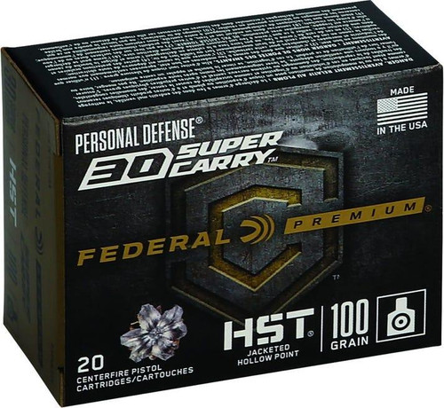 Federal Personal Defense Brass .30 Super Carry 100Grain 20Rounds HSTJHP