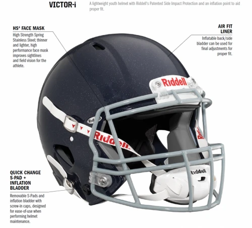  Riddell Victori Youth Football Helmet with Facemask