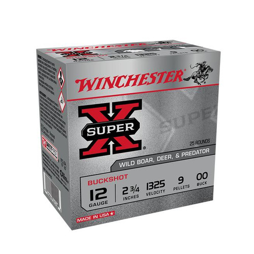 Winchester SuperX Buckshot 12 Gauge 2.75 Chamber 00 Buck 9 Pellets
