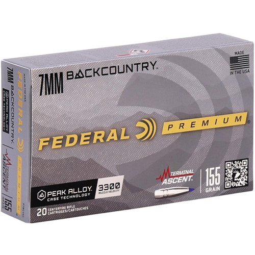 Federal Premium 7mm Backcountry Ammo 155 Grain Terminal Ascent  P7BCTA1