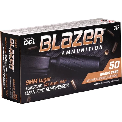 CCI Blazer Brass 9mm Ammo 147 Grain Total Metal Jacket  5203S