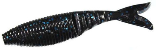 YAMAMOTO 4IN ZAKO SWIMBAITBLACK WITH LARGE BLUE FLAKE