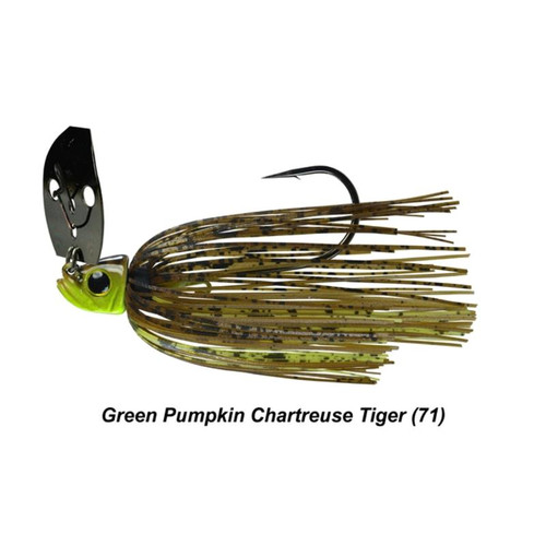 Picasso Aaron Martens Shock Blade Vibrating Jig 1/2OZ GREEN PUMPKIN TIGER/ CHARTREUSE