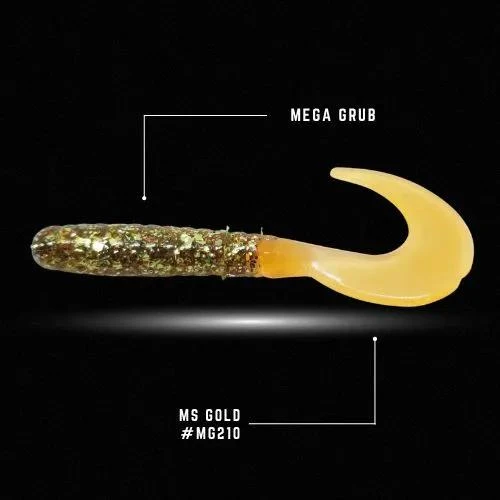 CRAPPIE MONSTER MEGGA GRUB 2 1/4IN 10PKMS GOLD