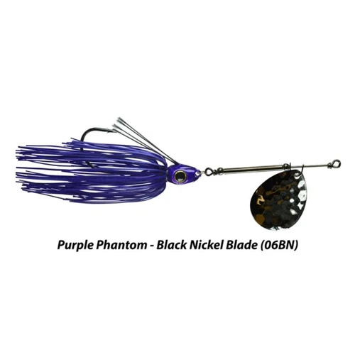 Picasso AllTerrain Weedless Inline Spinner Jig 3/8OZ Purple Phantom  Black Nickel Blade