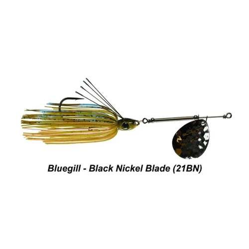 Picasso AllTerrain Weedless Inline Spinner Jig  1/2OZ  Bluegill  Black Nickel Blade