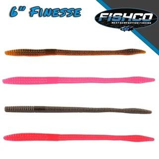FISHCO 6 FC Finesse Worm (12pk)  Black