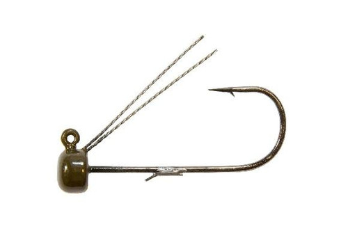 ZMan Power Finesse ShroomZ Weedless Jigheads 3 pack 1/5 oz  Green Pumpkin