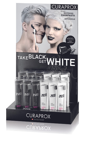Curaprox Black is White Take Black Get White Display (6x WIB & 6x BIW Toothbrush & Toothpaste Sets)