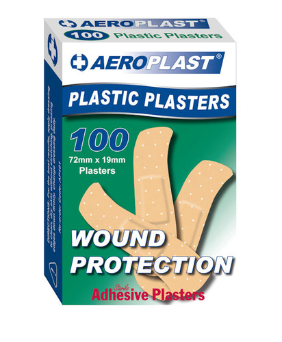 Aeroplast Plastic Plasters 72mm x 19mm - Box 100
