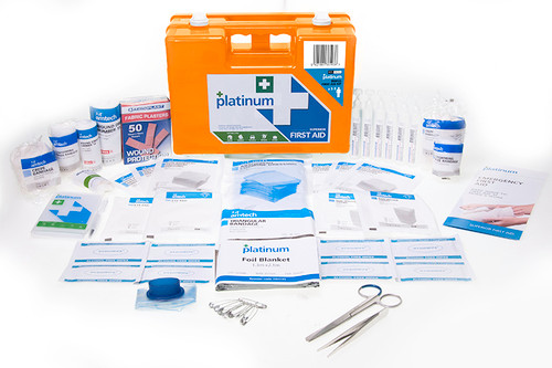 Platinum First Aid Kit Medium 105 Piece Medium  - Orange Plastic Wall Mount