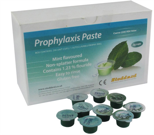 Prophylaxis Paste Mint Medium Grit 2g Box 200 and 1 Prophy Ring