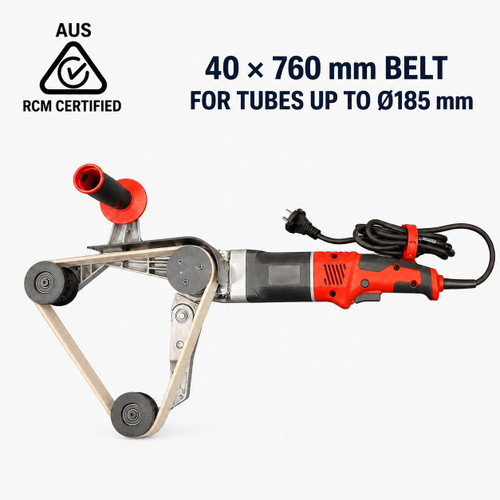 HIJOHNY 1100W three-wheel pipe polisher for 40 × 760 mm abrasive belts
