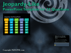Animated PowerPoint Slides - Jeopardy-Like PowerPoint Template (25 Questions)