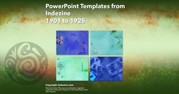 PowerPoint Templates from Indezine - 077 Designs 1901 to 1925